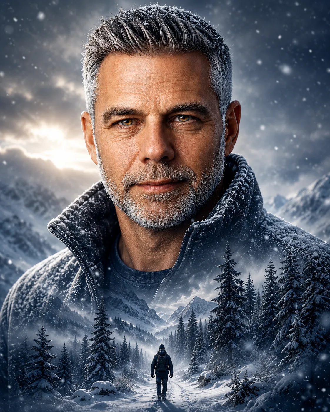 A winter portrait of a man
